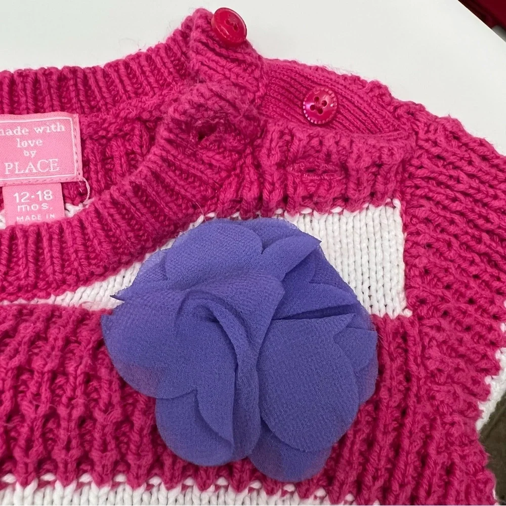 Childrens Place‎  Sweaters White Pink  Stripe Cotton